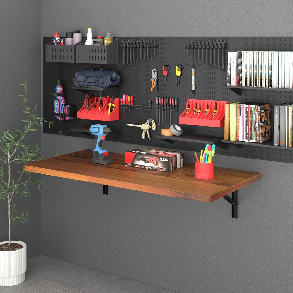 IAE Floating Wall Mounted Folding Table Desk with Pine Wood,36" x 22&quo...