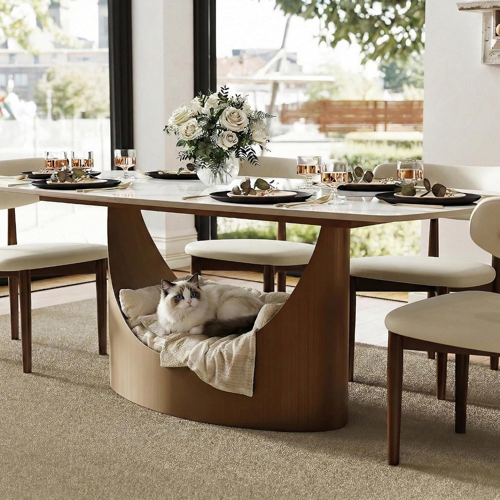 POVISON 63" Modern Dining Table for 4-6, Hobart Rectangle Dining Table, ...