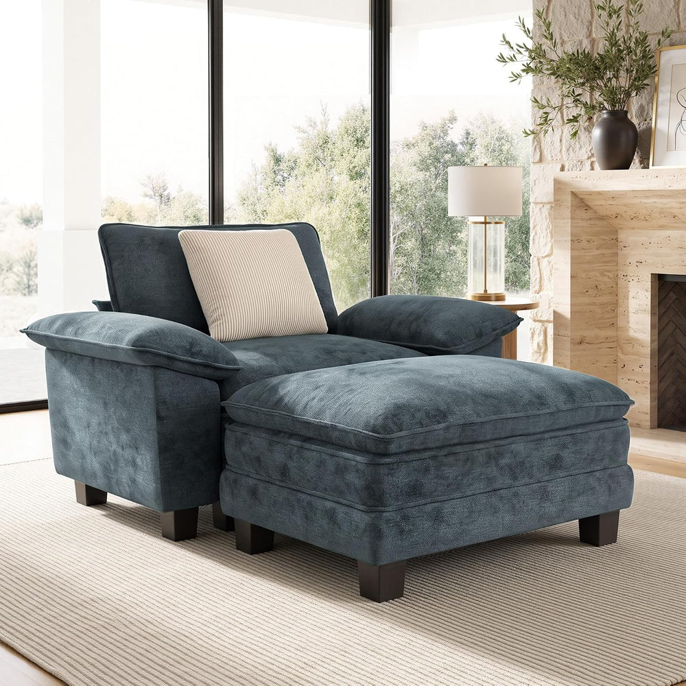 SUNSHINE VALLEY Modular Chaise Lounge Chair - Armchair Sofa with Ottoman