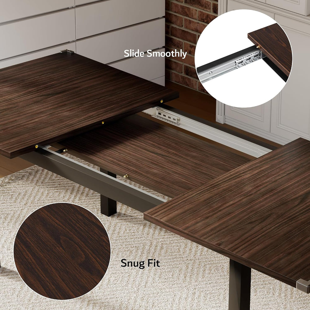 iPormis 7 Pieces Dining Table & Chairs Set for 4-6, 63" Extendable K...