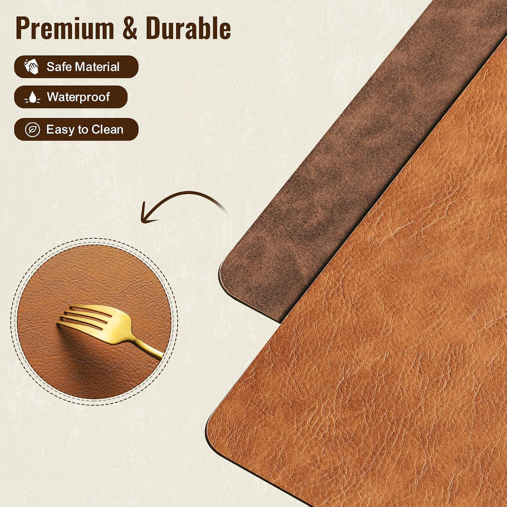 DOLOPL Placemats Set of 8, Reversible Dual-Color Faux Leather Place Mats