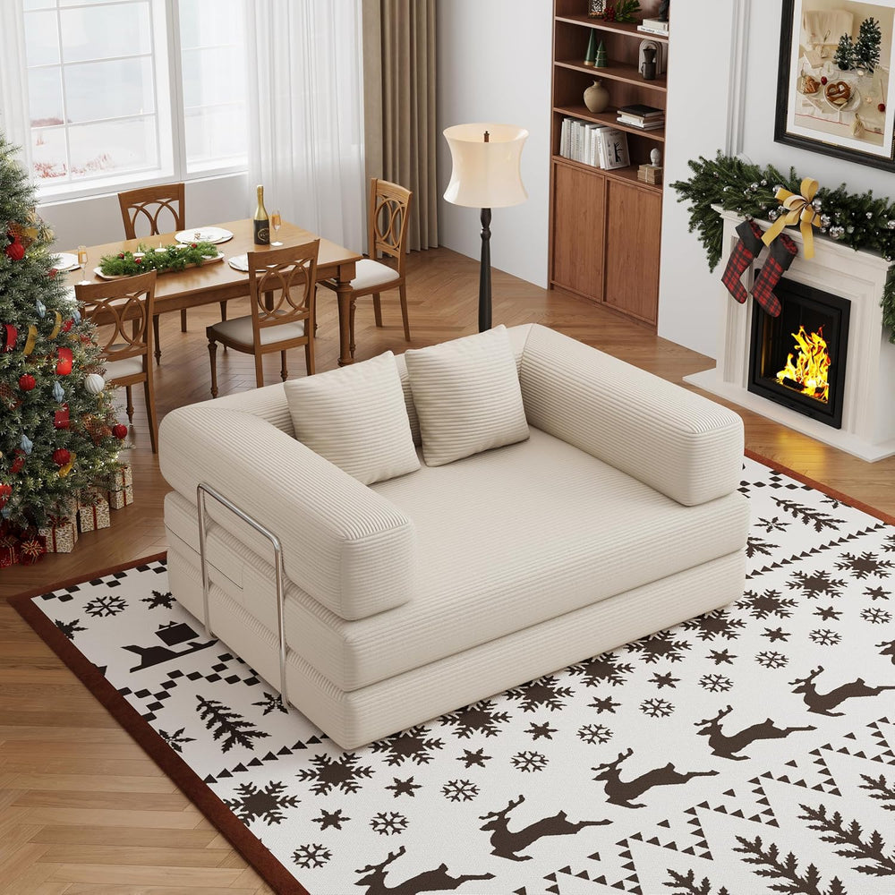 BSHOMGI 4 in 1 Convertible Sofas Couches, Modern Corduroy Futon Bed, Modular ...