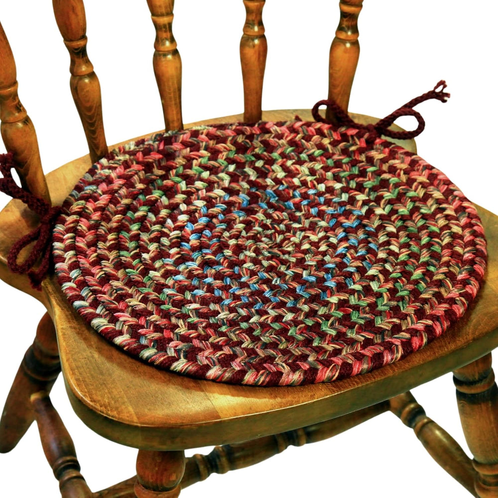 Rhody Rug Katie KA43 Burgundy 15" x 15" Chair Pad Set-of-4 - Round ...