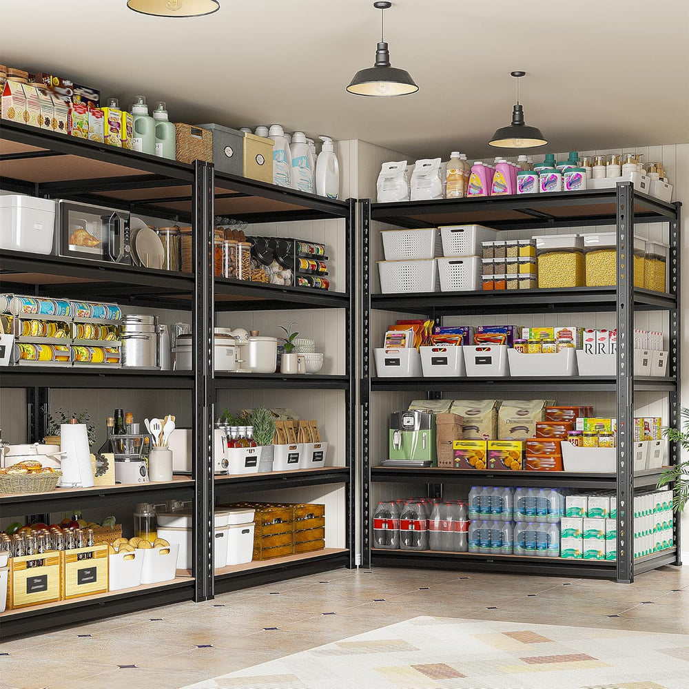 REIBII 2400LBS Garage Shelving 5 Tier Storage Shelves Heavy Duty, Adjustable ...