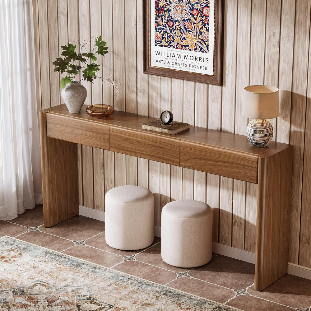 Tribesigns Console Table with 3 Drawers, 70.9" Wooden Entryway Table Beh...