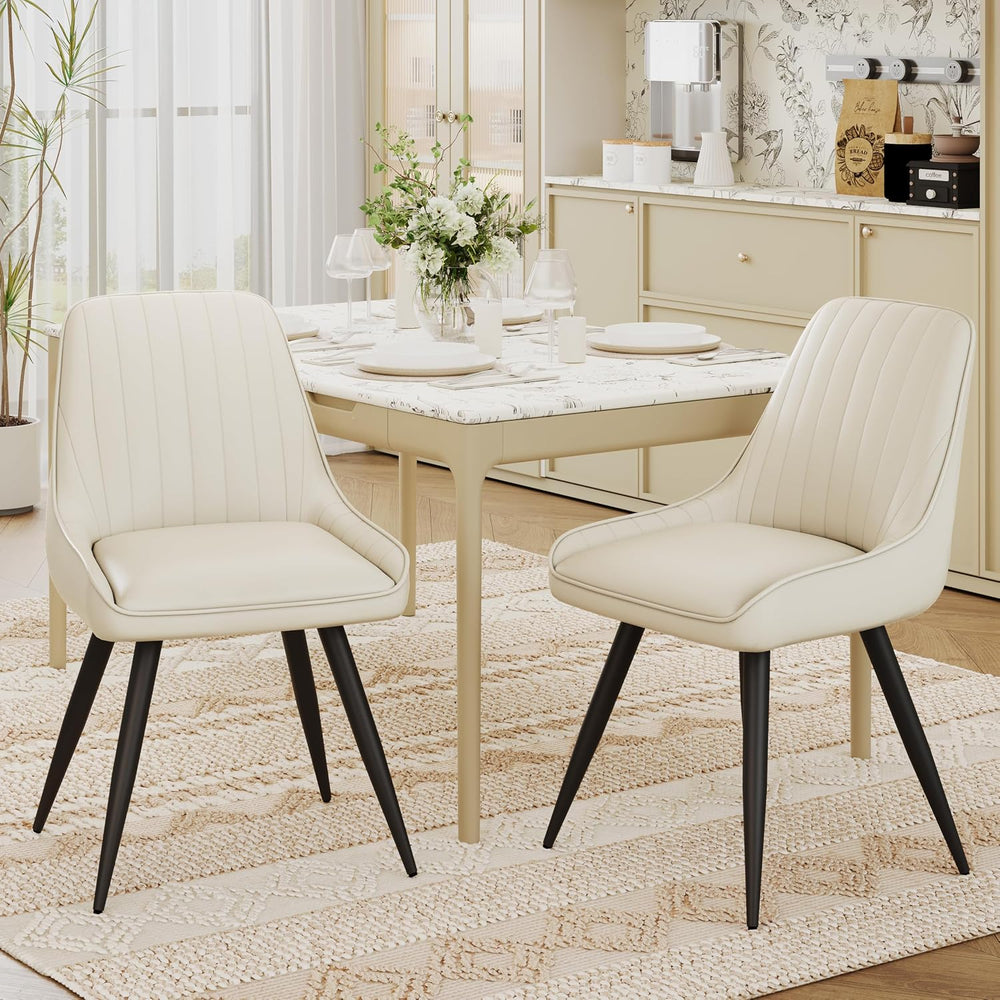 Alunaune Modern Dining Chairs Set of 6, Mid Century Upholstered Kitchen Chair...