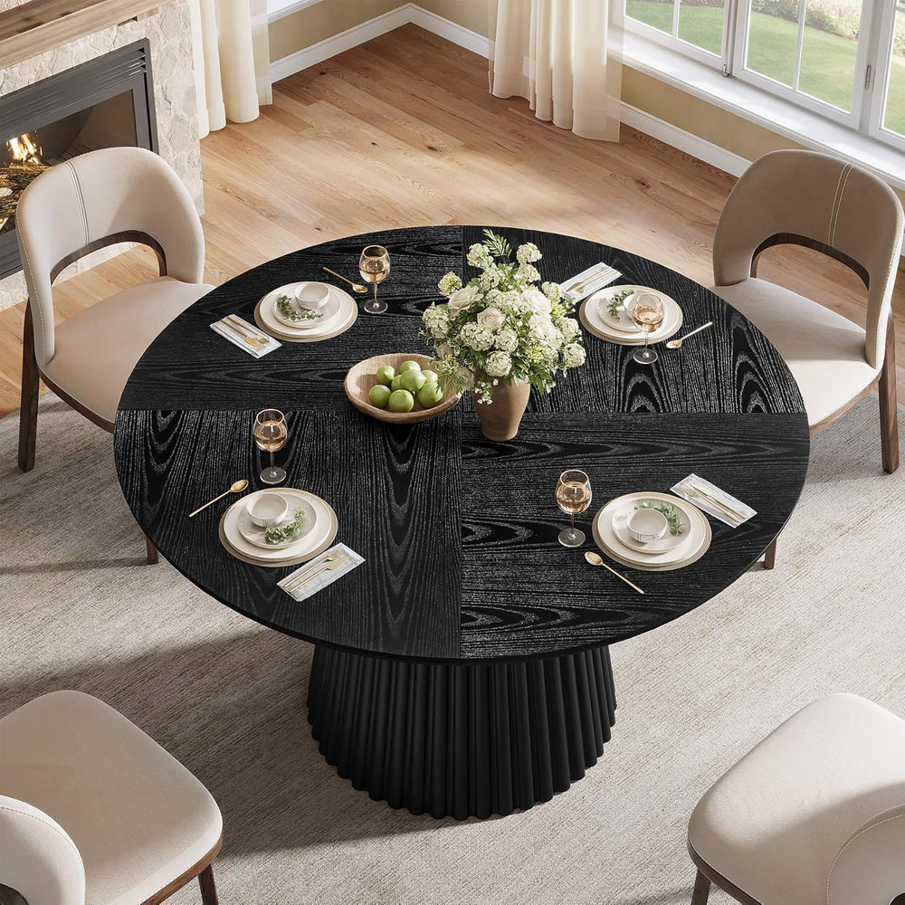 Tribesigns 47" Round Dining Table for 4-6 People, Farmhouse Circle Kitch...
