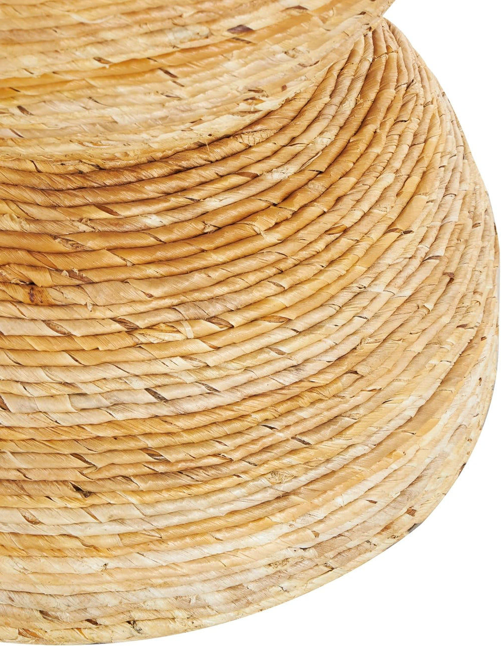 Deco 79 Banana Leaf Handmade Side End Accent Table Woven End Table with Woode...