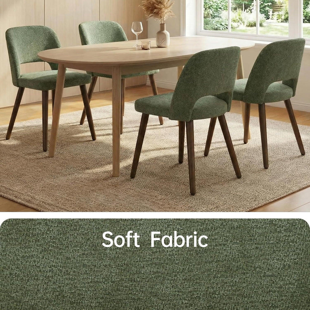 Usaint Wooden Dining Chairs Set of 4, 19.3" Modern Fabric Upholstered Di...