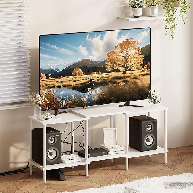 TV Stand, Entertainment Center, Industrial TV Media Console Table with Open S...