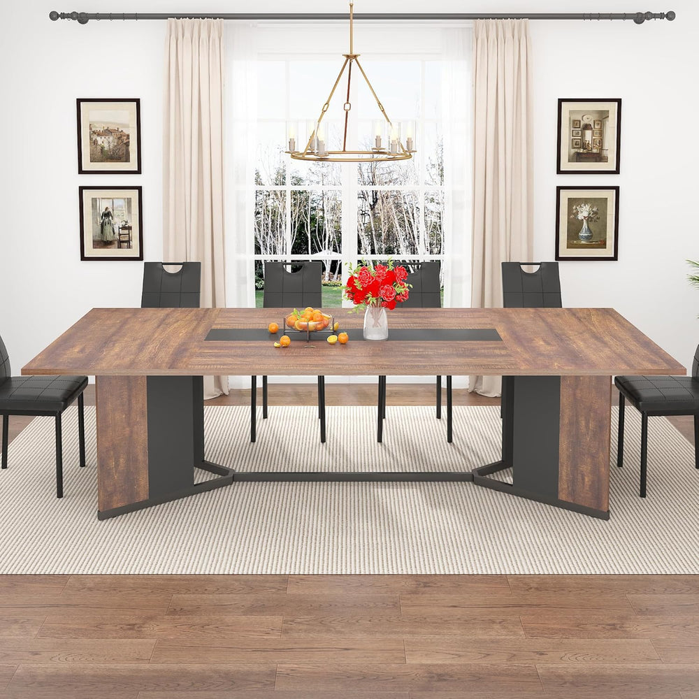 chartustriable Dining Table for 8-10 People,94" Large Modern Kitchen Tab...