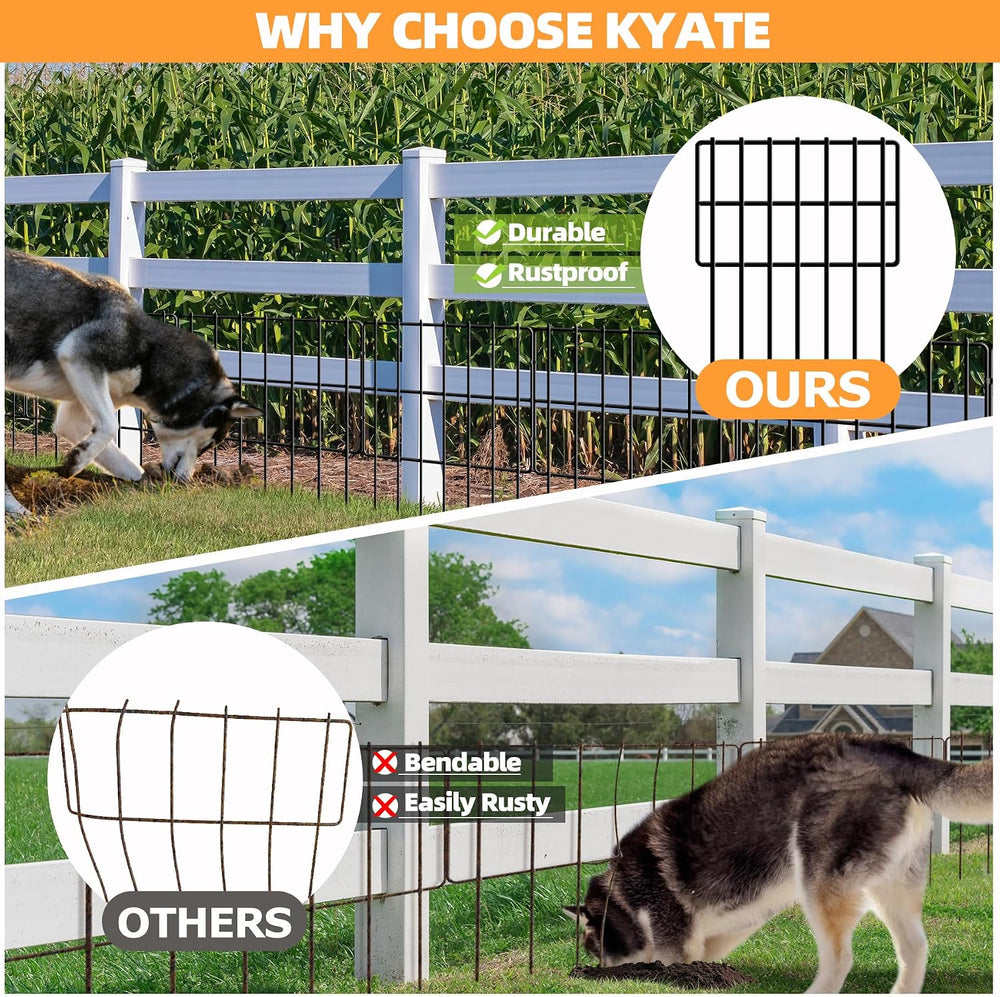 KYATE Garden Fence Animal Barrier, 30 Panels No Dig Fence 42.5ft(L) x13in(H),...