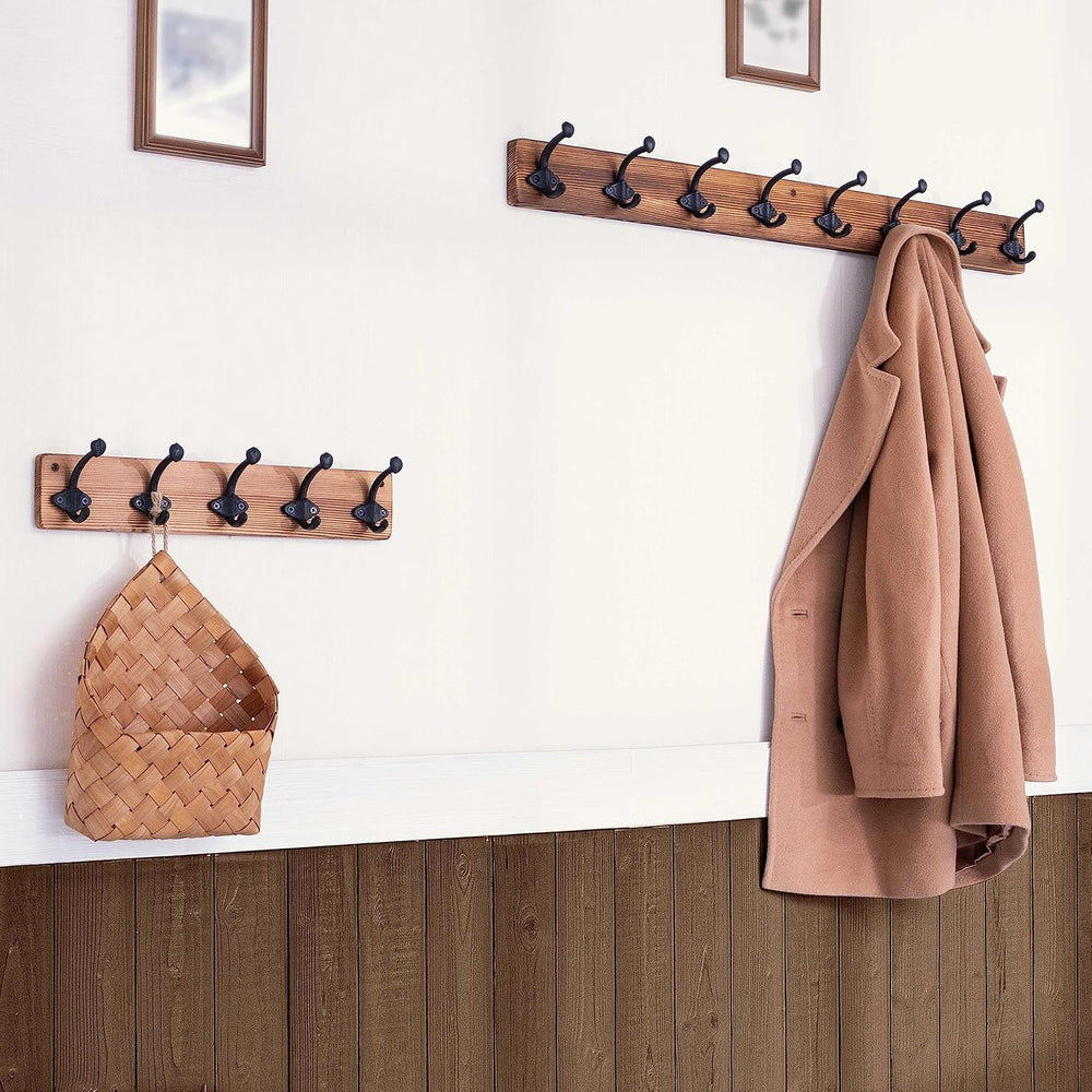 WEBI Rustic Coat Rack Wall Mount,35.43" Long 8 Cast Iron Coat Hooks Wall...