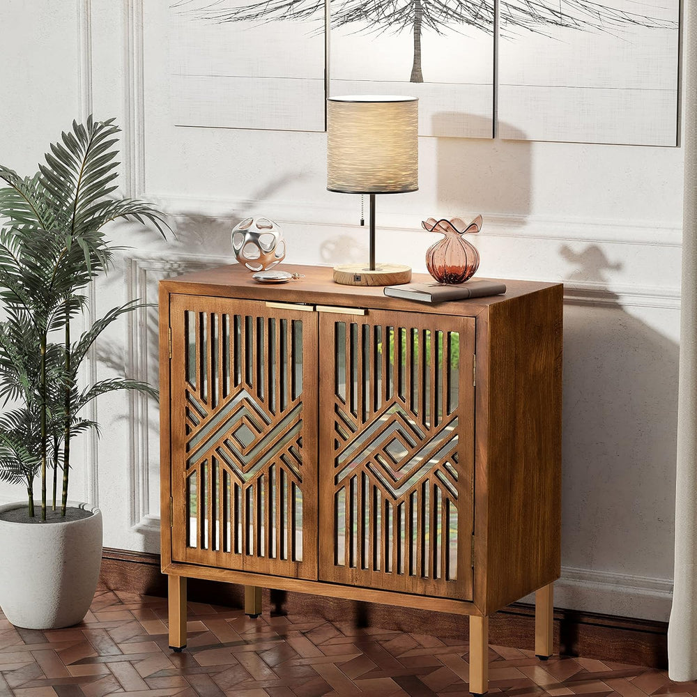 COZAYH 2 Door Accent Cabinet, Wood Sideboard Storage Furniture with Modern Ge...