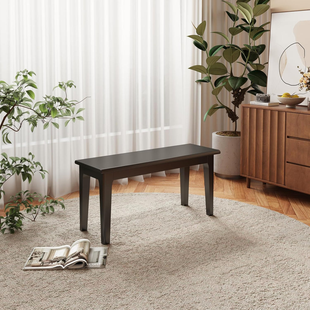 Wilk Wooden Entryway Bench, 39’’ Indoor End of Bed Bench, 100% Solid Oak Wood...