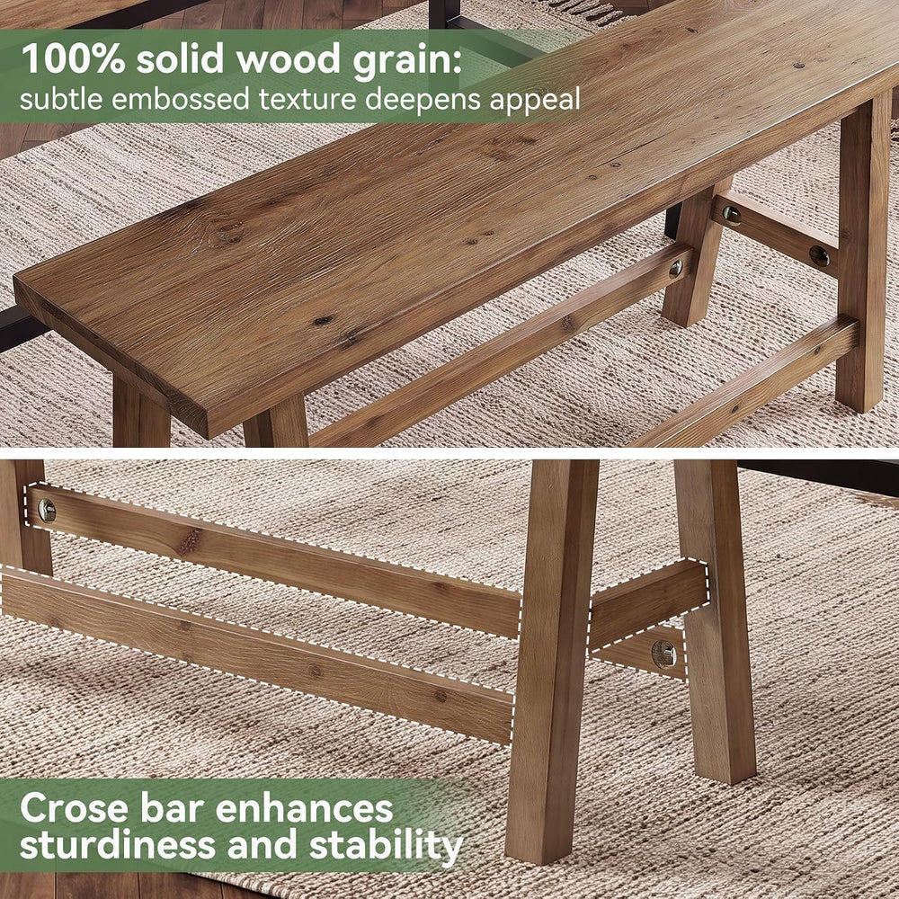 55" Solid Wood Counter Height Bar Bench, Bench for Island Table | 25.59&...