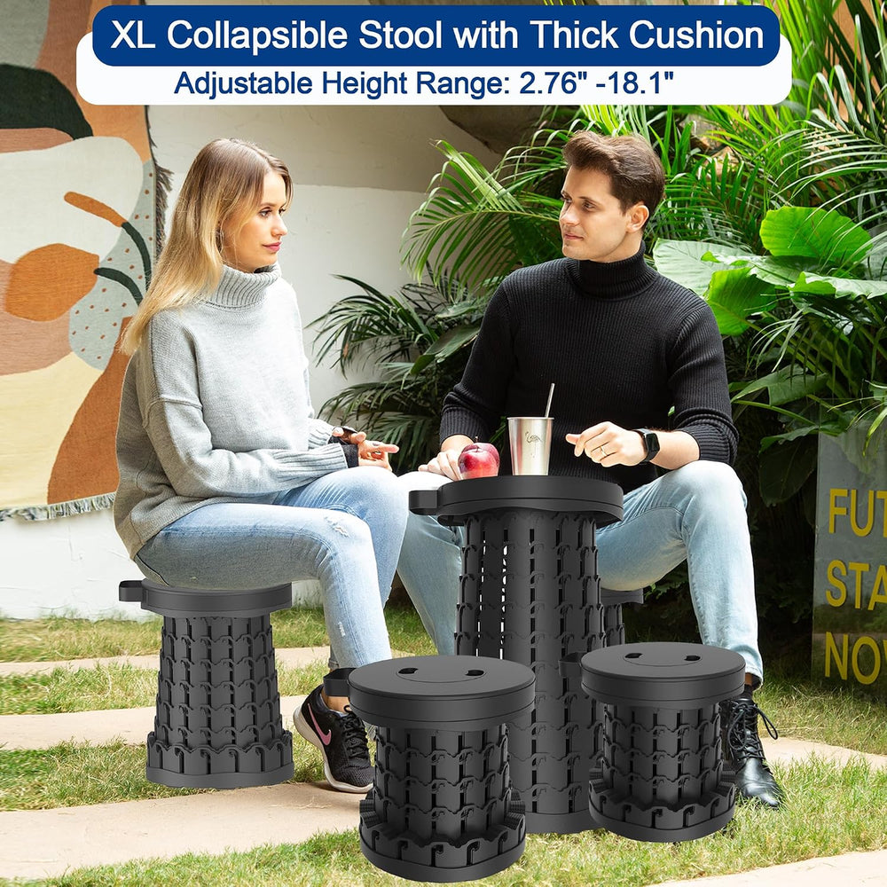 2026 Upgraded 46cm Collapsible Stool with Cushion, Maximum Loading 600 Pounds...