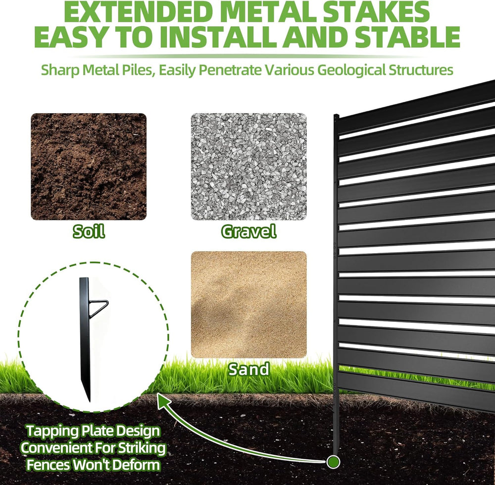 Privacy Fence Screen for AC & Trash, 42" H × 38" W(3P) Metal No...