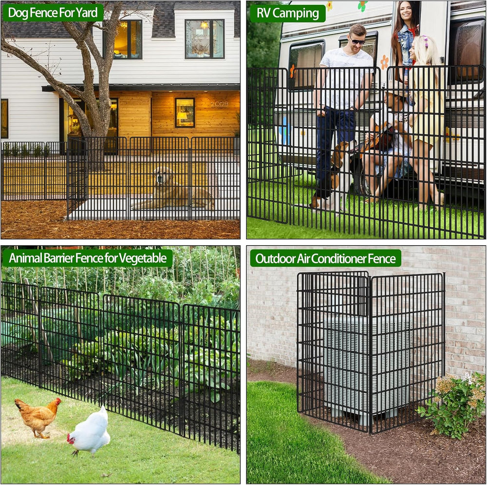 10 Panels Garden Fencing Animal Barrier, 48 in(H) X 24 Ft(L) Dog Fence Outdoo...