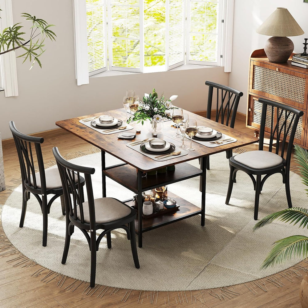 Giantex 47-inches Dining Table for 4-6, Rectangular Kitchen Table with 2 Open...