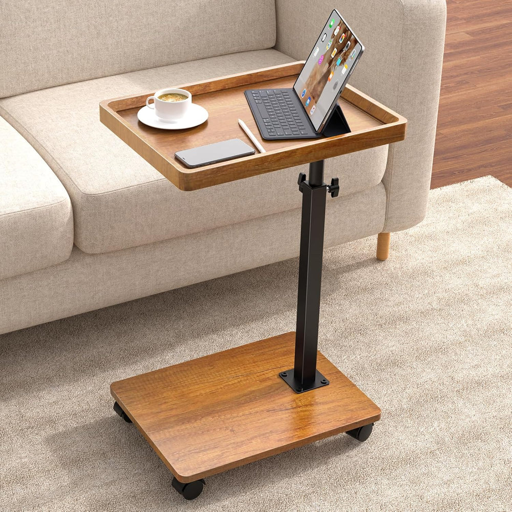 XNSDXV C Table End Table Adjustable Height, 360ยฐSwivel TV Tray Table for Smal...