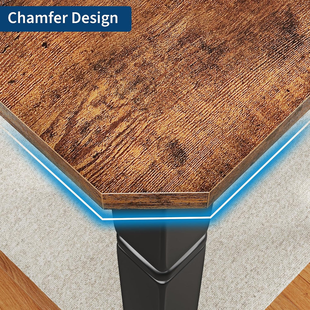 Garvee Large Dining Table for 6-8 People, 71" Wooden Kitchen Table with ...