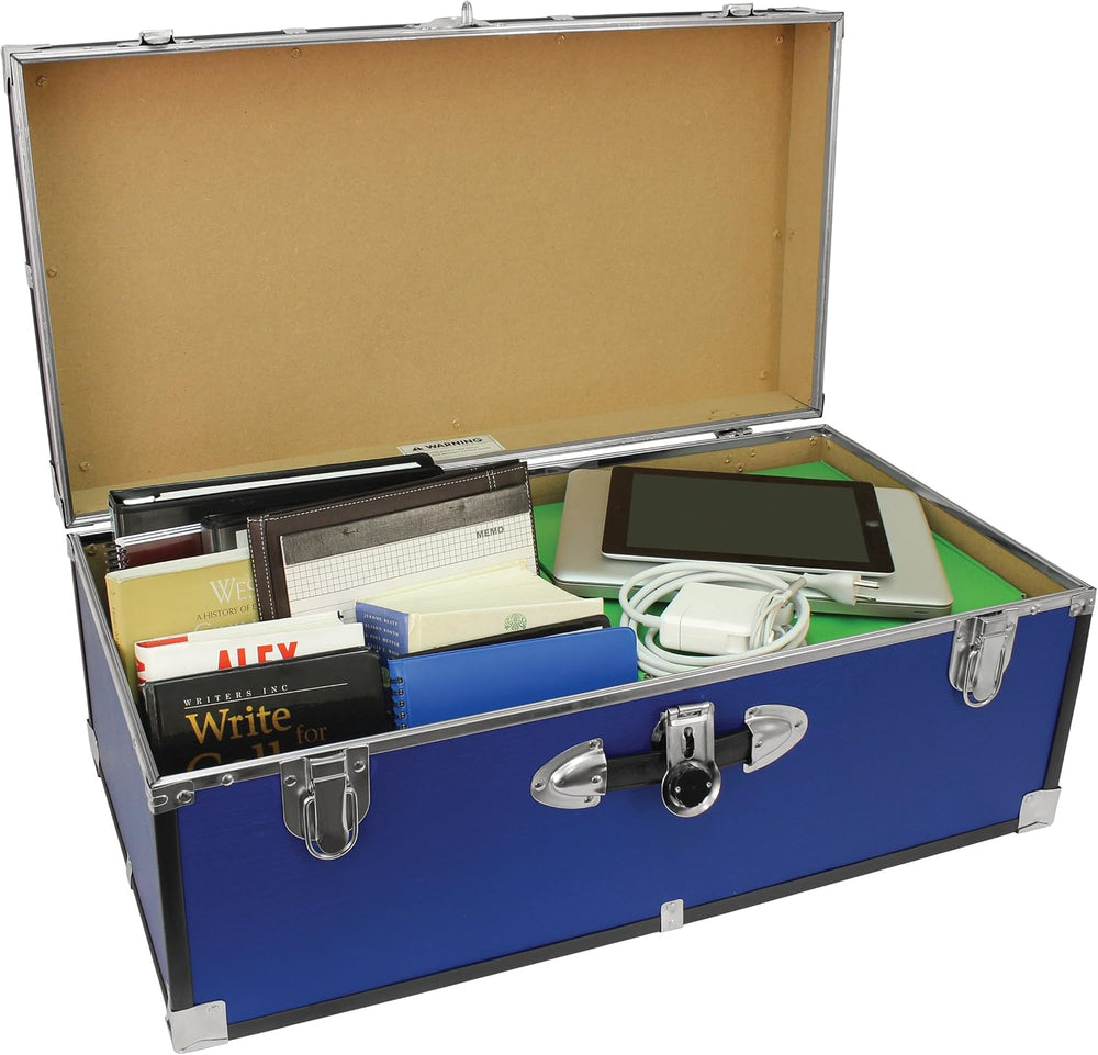 Seward Trunk College Dorm and Camp Storage Footlocker Trunk, Blue, 30-Inch (S...