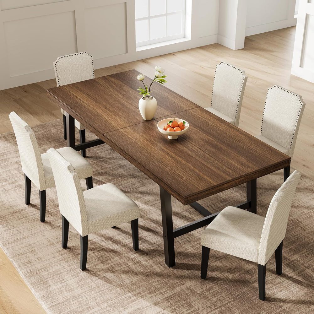 Garvee Industrial Dining Table for 6-8, 78.74" Extra Long Rectangular Ki...