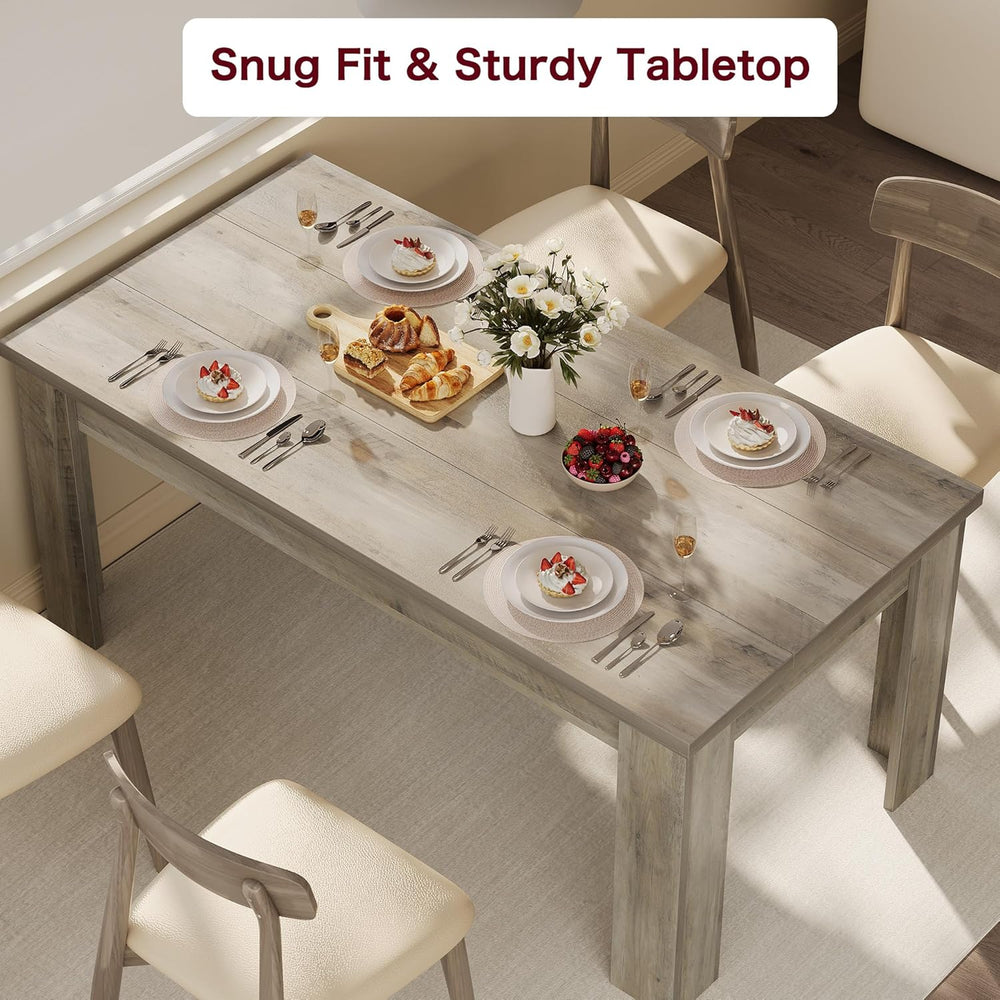 CABIHOME 63" Rectangular Dining Table for 4-6, Farmhouse Large Kitchen T...