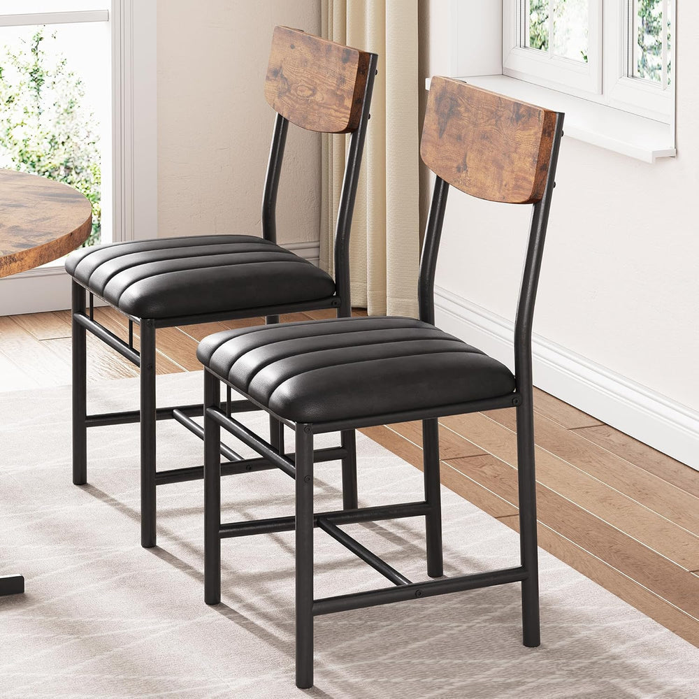 Jocoevol Industrial Dining Chairs Set of 4 - Upholstered Dining Room Chairs w...