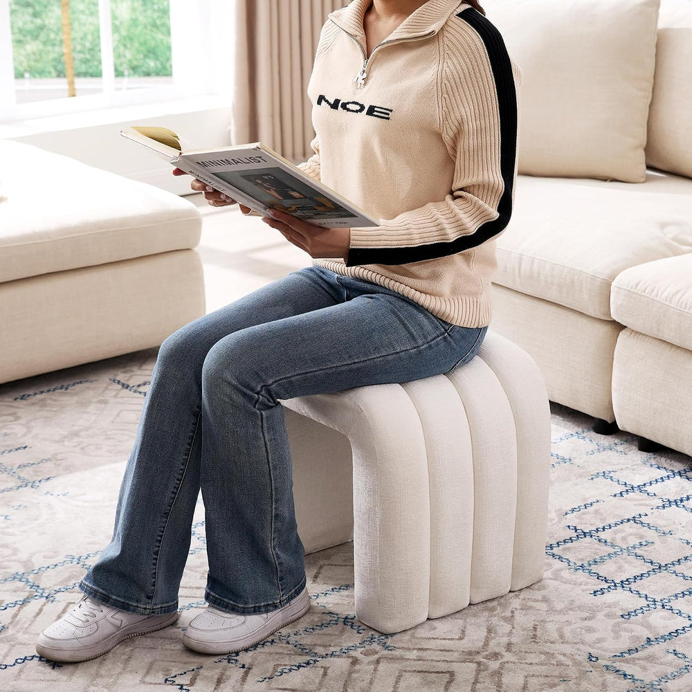 Multi-Functional Ottoman Stool, Footrest for Couch, Modern Vanity Stool for M...