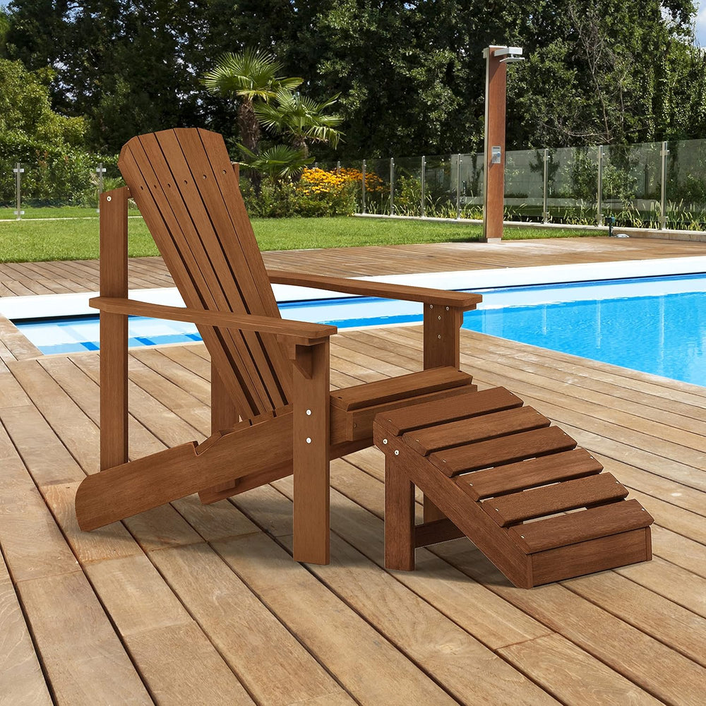 Furinno TIOMAN Patio Chair, Adirondack Outdoor Lawn Chair, Armchair in Teak O...