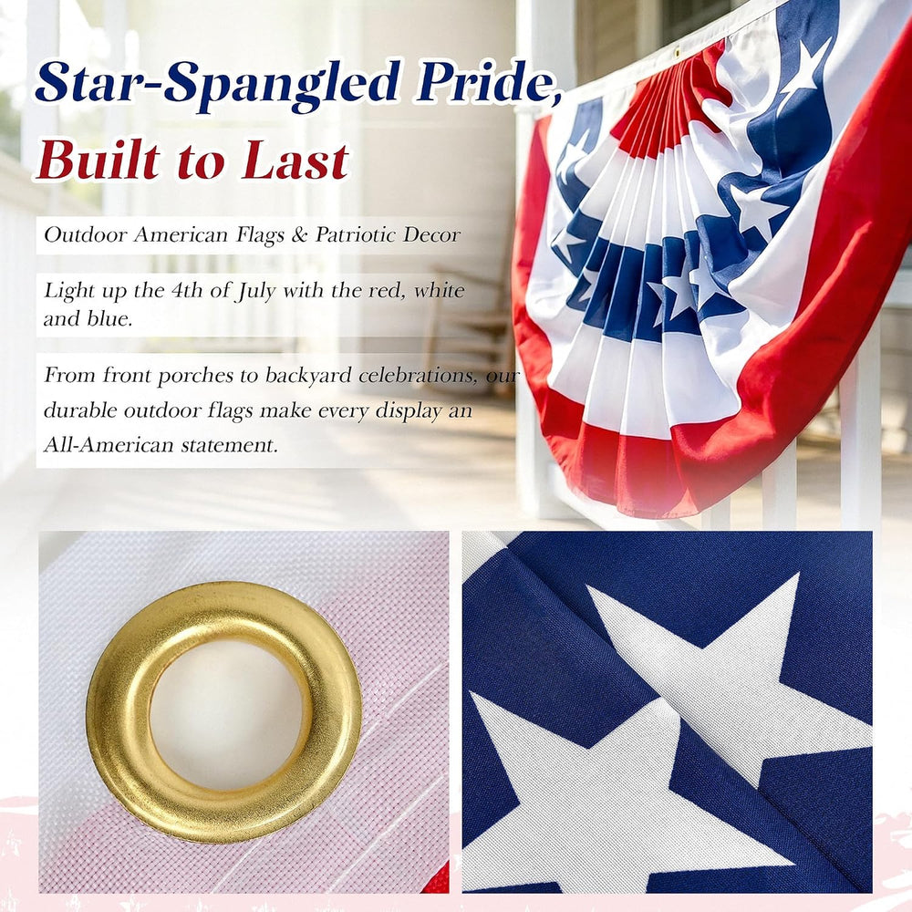 HOOSUN American Flags for Outside,Veterans Day Decorations,American Flag Bunt...