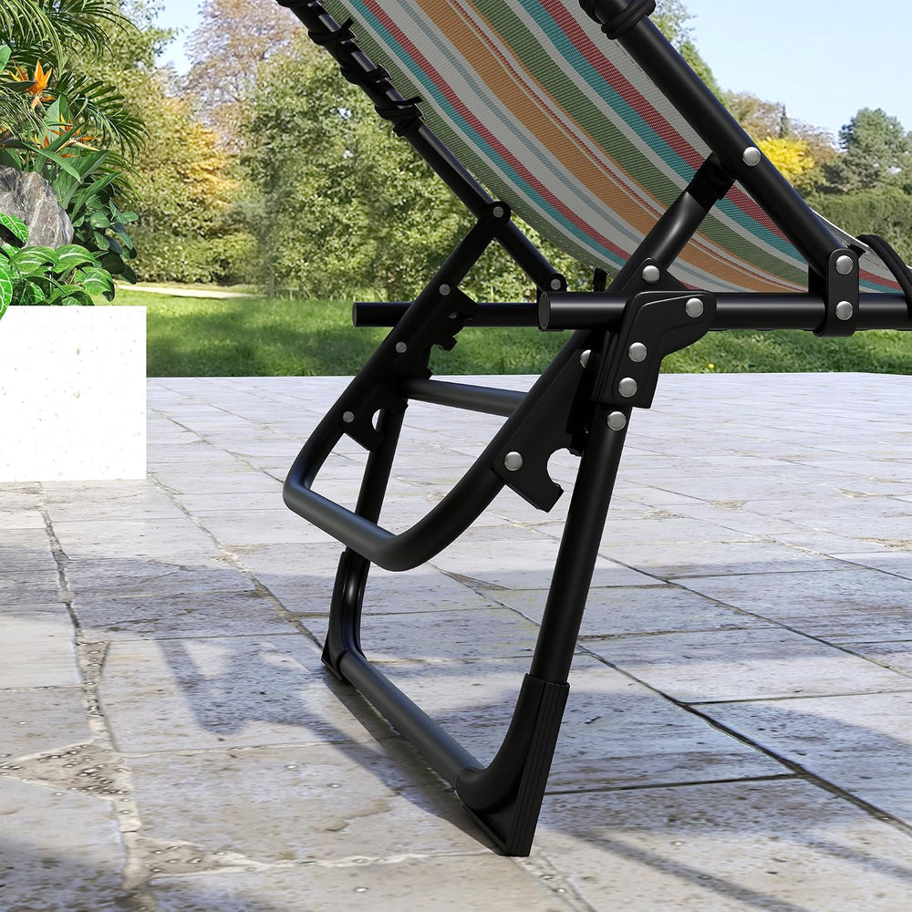 Outsunny Folding Chaise Lounge Chair Set of 2, Patio Sun Tanning Chair, Outdo...