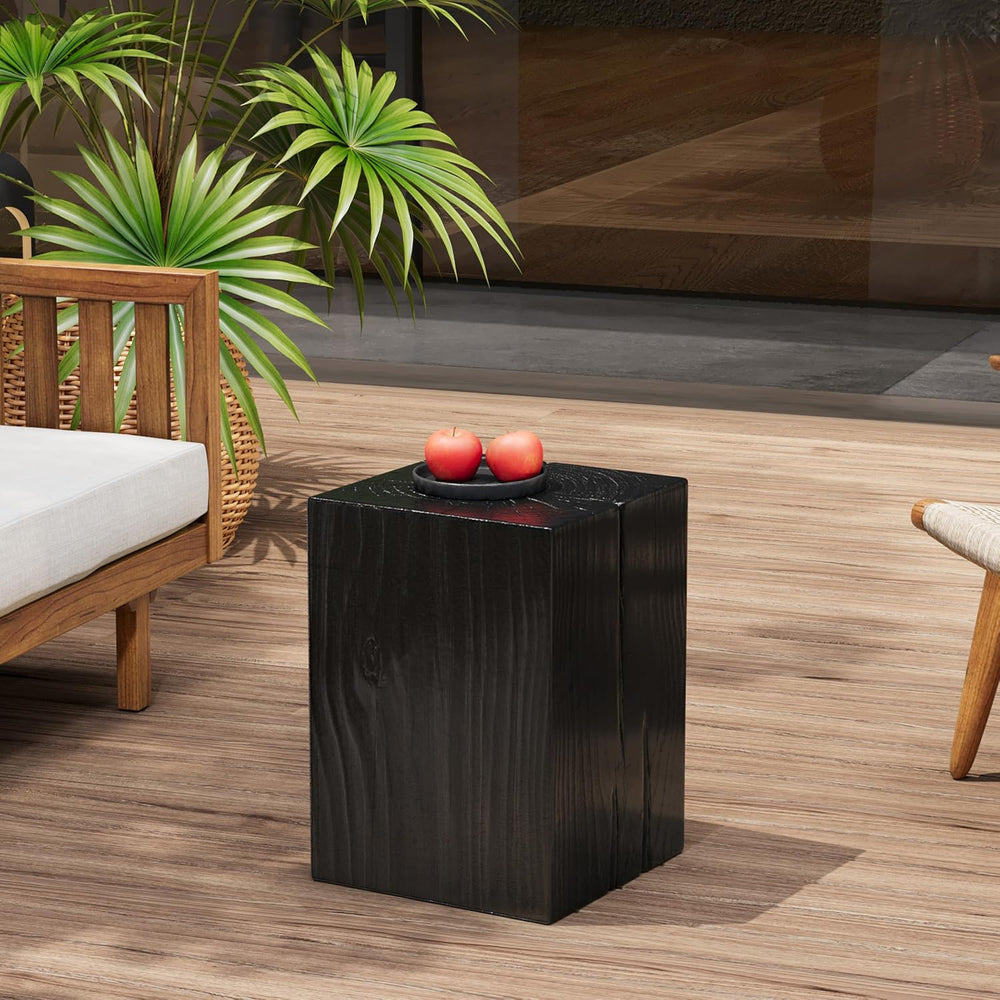 H18'' Square Side Table End Table for Living Room, Modern Farmhouse C...