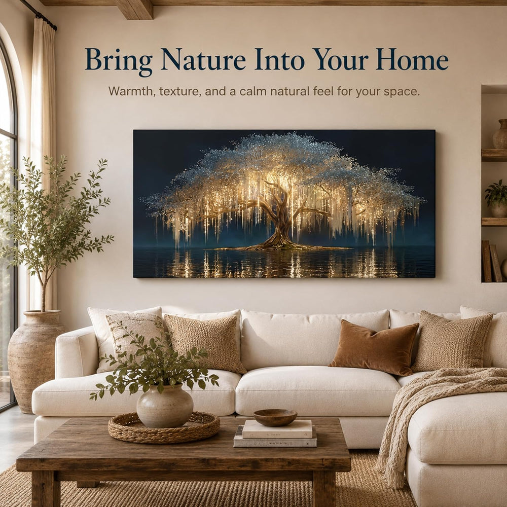 MBFKVFE Large Tree of Life Canvas Wall Art, 24x48 Inch