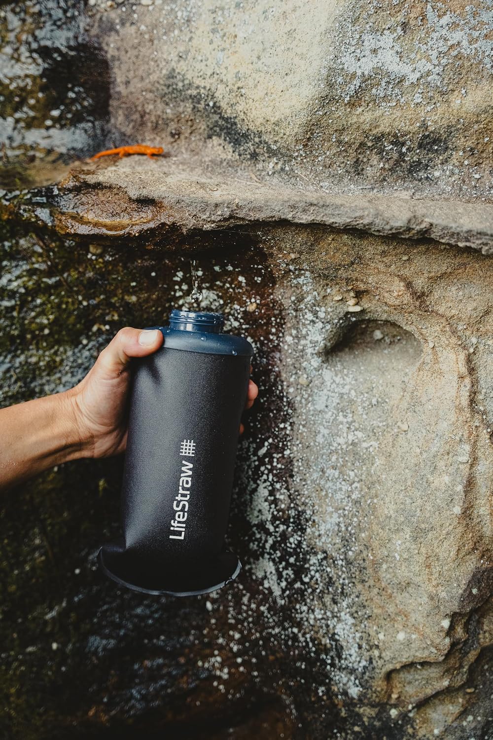 LifeStraw Peak Squeeze Filter Bottle, 650 ml, Dark Mountain Gray