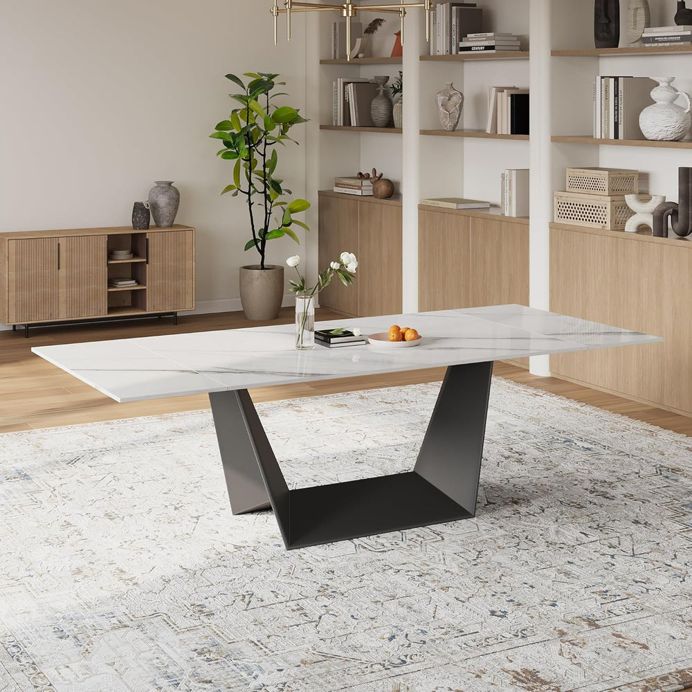 Modern Expandable Dining Table - 63" to 95" Extendable Dining Room ...