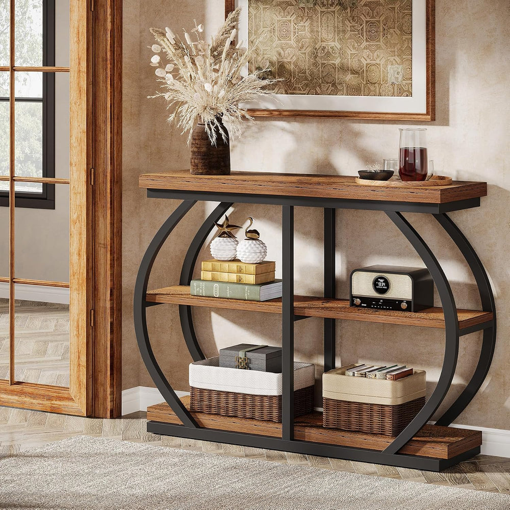 Tribesigns 41.3" Console Table, Industrial 3-Tier Entryway Table with Ar...