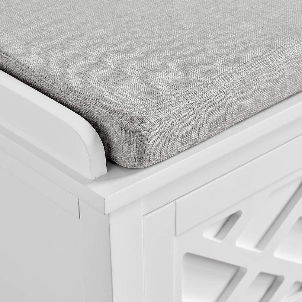 Coventry Modern Entryway Bench with Cushion – 45-Inch Storage Bench with 3 Cu...
