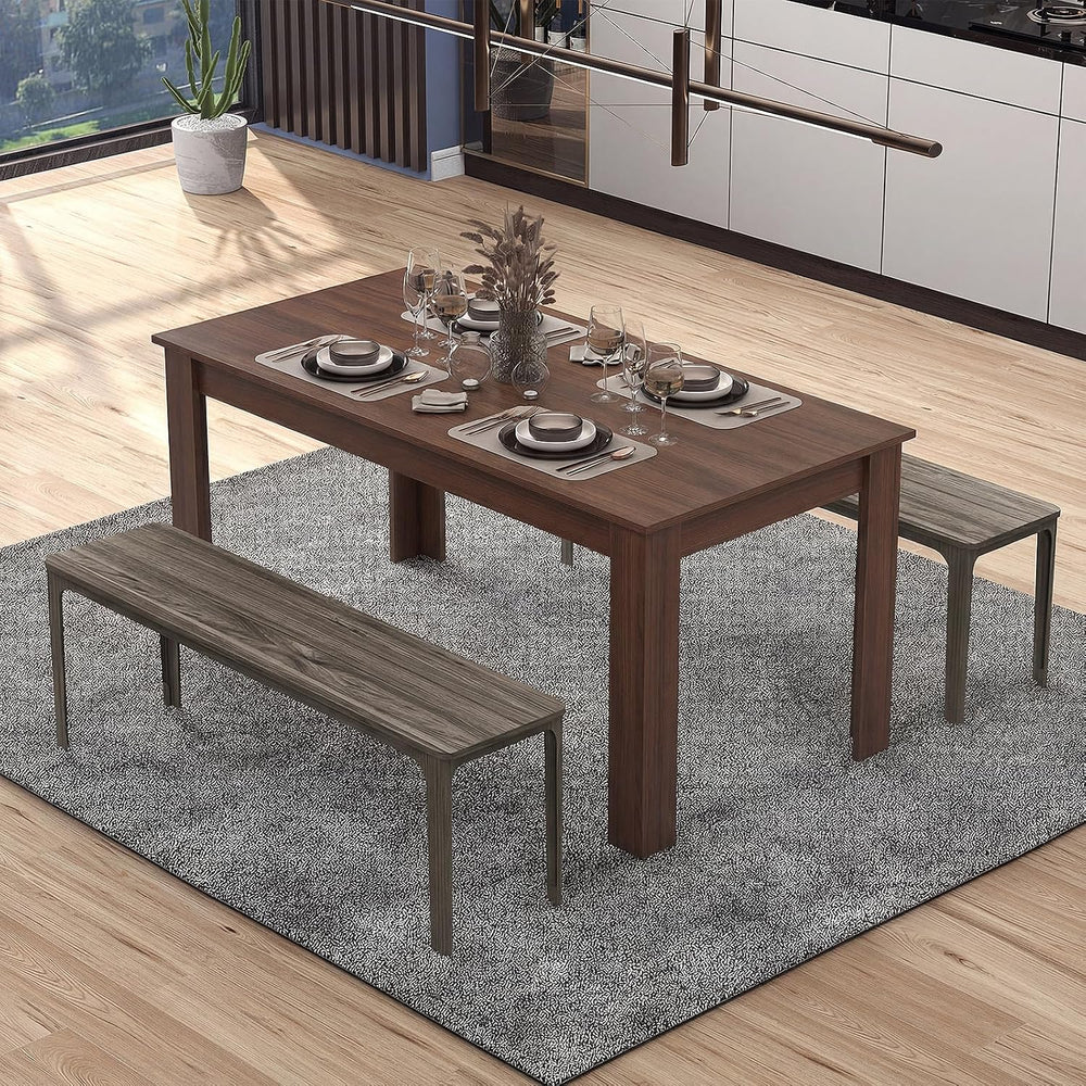 COSTWAY Dining Table for 4-6 People, 63” Rectangular Dining Room Table, Farmh...