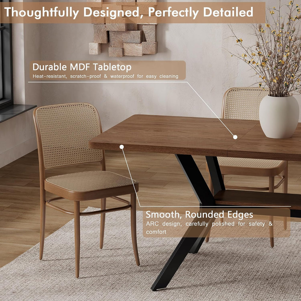 MECHYIN 55"-71" Extendable Dining Table for 4-8 with Built-in Flip ...
