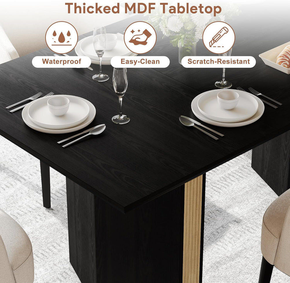 Einhomn 71" Dining Table for 6-8, Rectangular Farmhouse Kitchen Table wi...