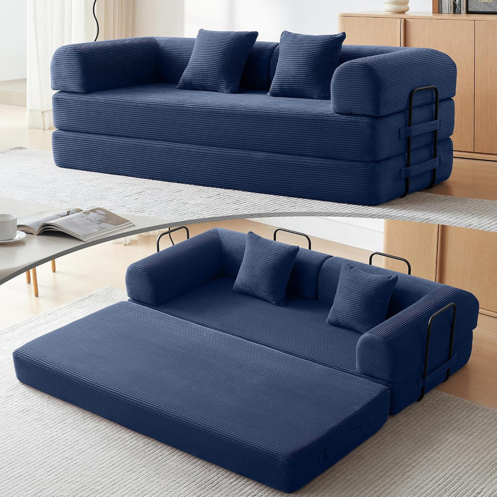 79" Convertible Sofa Bed, Couch for Small Living Room | Corduroy Lovesea...