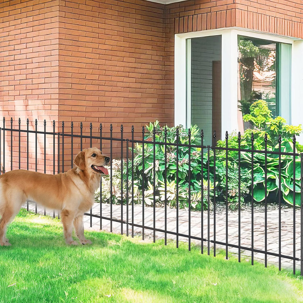 Decorative Metal Garden Fence 30" x 10', Outdoor Fence Border with S...