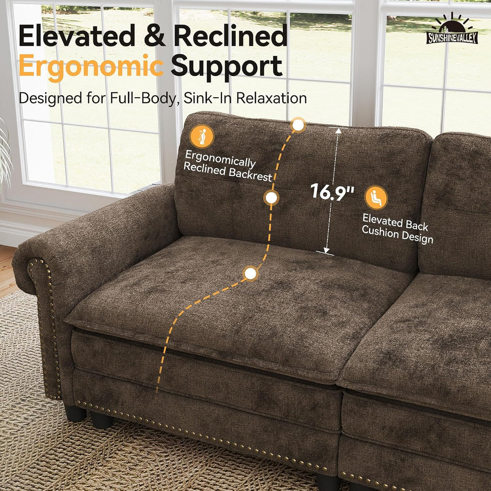 Modular Sectional Sofa Set Living Room 3-Piece Deep Seats