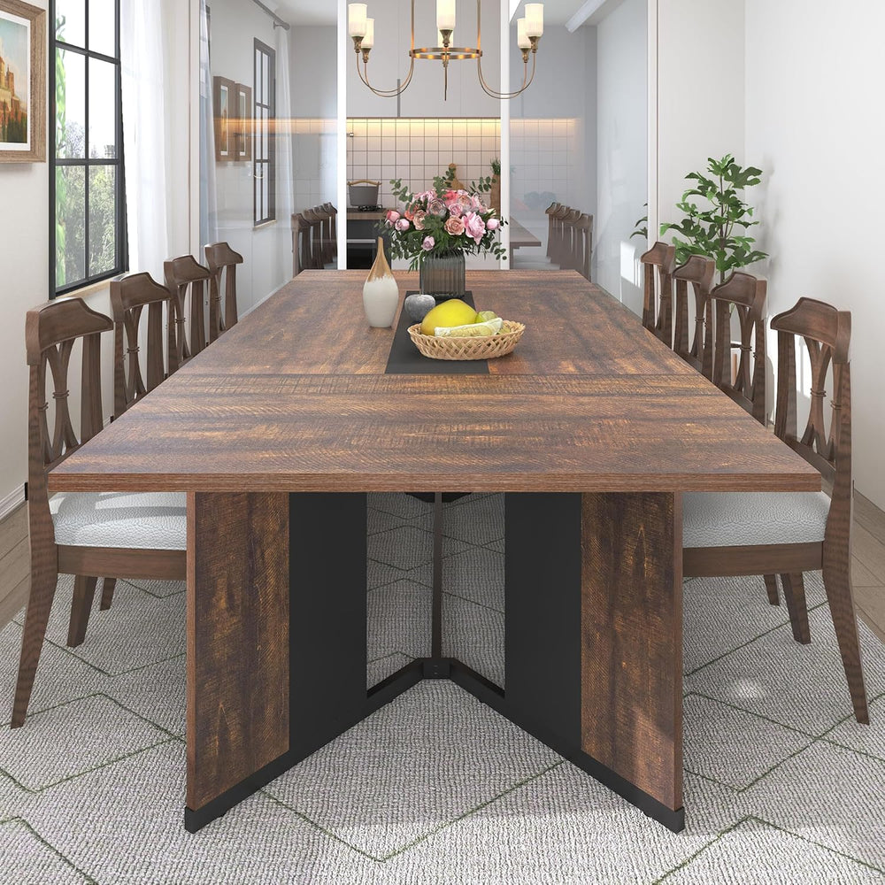 Hlivelood 94Inch Large Dining Table for 8 10 People,Wooden Rectangular Kitche...