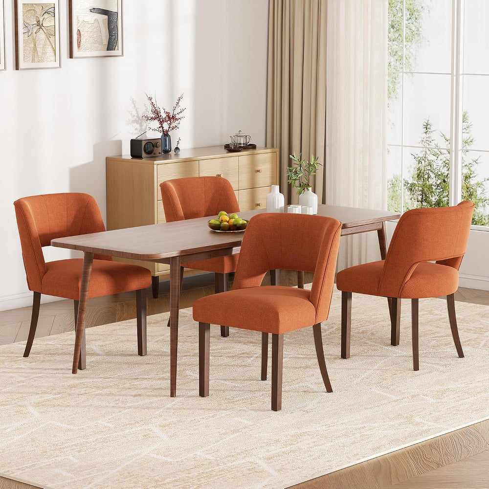 Dining Chairs Set of 4,Modern Dining Room Chairs with Thick Cushions,Linen Up...