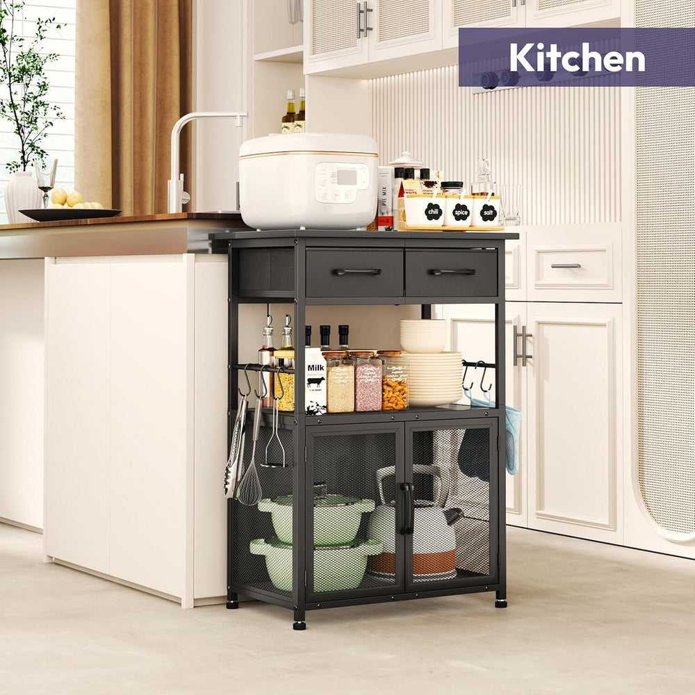 SWTYMIKI Coffee Bar Cabinet with Drawer - 20.47" Coffee Stand Station wi...