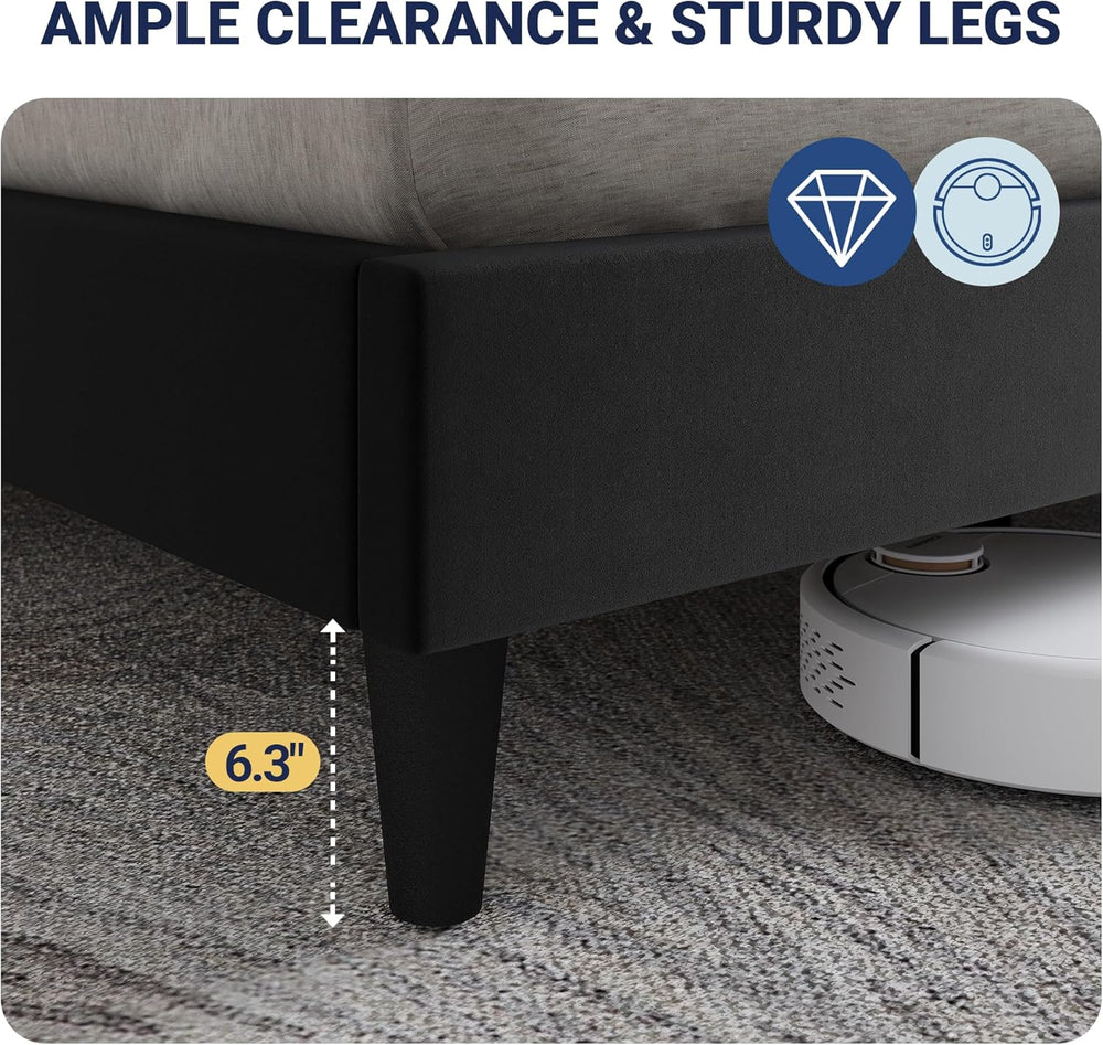 Allewie Queen Bed Frame with Storage Headboard & Smart Charging Station